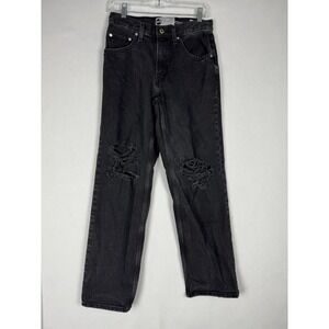 Silver Tab Jeans Womens 27 Black Dark‎ Wash 94 Baggy Distressed Denim High Rise